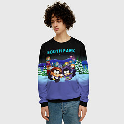 Свитшот мужской Енот и его команда - противостояние Южный Парк, цвет: 3D-черный — фото 2