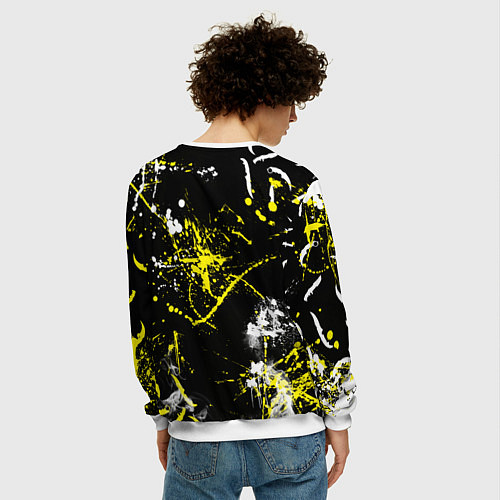 Мужской свитшот CS:GO Брызги красок / 3D-Белый – фото 4