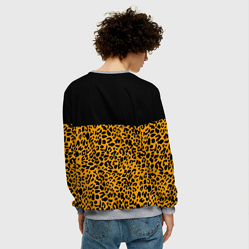Мужской свитшот СТИЛЬ ЛЕОПАРДА / 3D-Меланж – фото 4