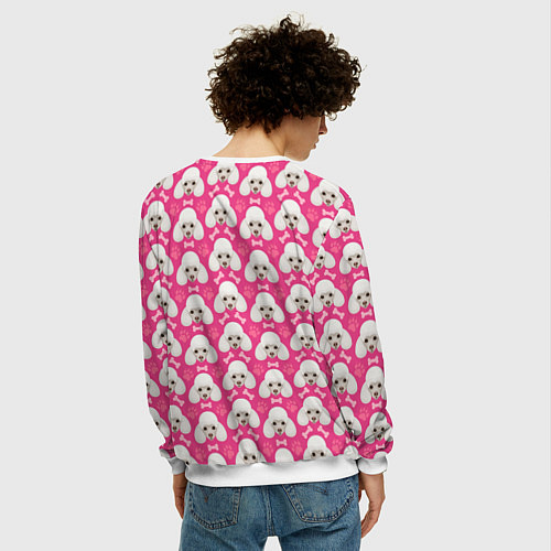 Мужской свитшот Собака Пудель / 3D-Белый – фото 4