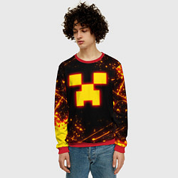 Свитшот мужской ОГНЕННЫЙ КРИПЕР, МАЙНКРАФТ, цвет: 3D-красный — фото 2