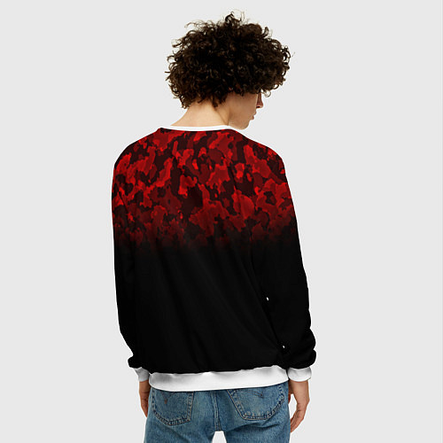 Мужской свитшот BLACK RED CAMO RED MILLITARY / 3D-Белый – фото 4