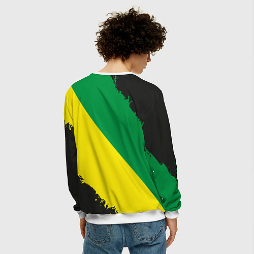 Мужской свитшот JDM GREEN YELLOW LOGO / 3D-Белый – фото 4