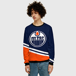 Свитшот мужской Edmonton Oilers Эдмонтон Ойлерз, цвет: 3D-черный — фото 2