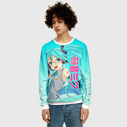 Свитшот мужской Hatsune Miku Мику Хацунэ, цвет: 3D-белый — фото 2