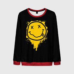 Мужской свитшот NIRVANA LOGO SMILE, БРЫЗГИ КРАСОК