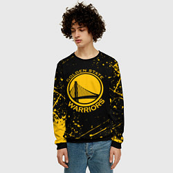 Свитшот мужской GOLDEN STATE WARRIORS? , БРЫЗГИ КРАСОК, цвет: 3D-черный — фото 2