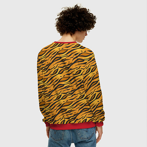 Мужской свитшот Тигровый Окрас Tiger / 3D-Красный – фото 4