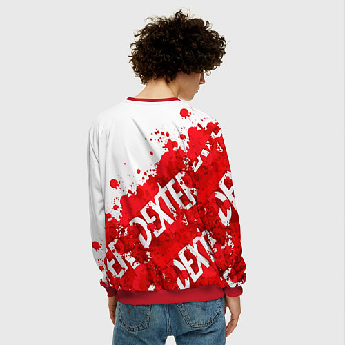 Мужской свитшот Декстер, пятна крови / 3D-Красный – фото 4