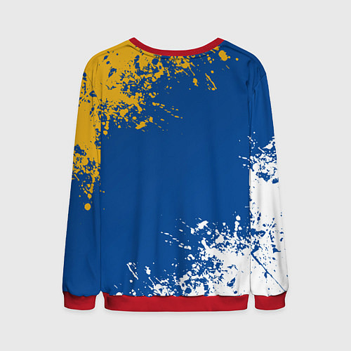 Мужской свитшот ЧЕЛСИ, БРЫЗГИ КРАСОК / 3D-Красный – фото 2