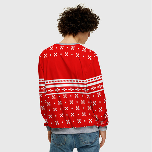 Мужской свитшот MEOW CHRISTMAS / 3D-Меланж – фото 4