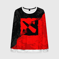 Мужской свитшот DOTA 2 RED BLACK LOGO, БРЫЗГИ КРАСОК