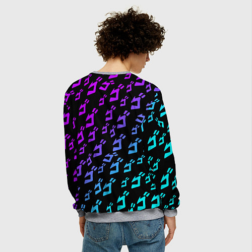 Мужской свитшот JOJOS BIZARRE ADVENTURE NEON PATTERN НЕОН УЗОР / 3D-Меланж – фото 4
