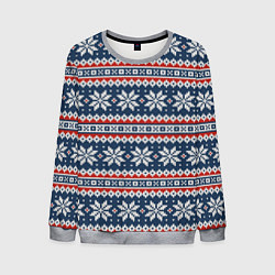 Свитшот мужской Knitted Christmas Pattern, цвет: 3D-меланж