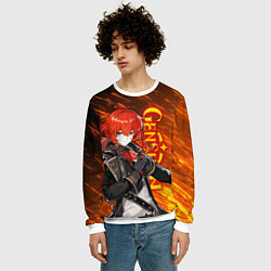 Свитшот мужской GENSHIN IMPACT, ДИЛЮК DILUC, цвет: 3D-белый — фото 2