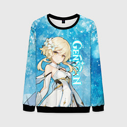 Свитшот мужской GENSHIN IMPACT НОВОГОДНИЙ, ЛЮМИН, цвет: 3D-черный