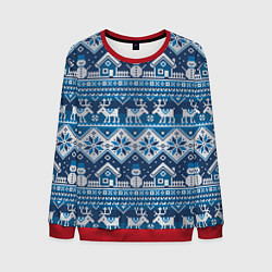 Свитшот мужской Christmas Pattern, цвет: 3D-красный