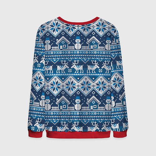Мужской свитшот Christmas Pattern / 3D-Красный – фото 2