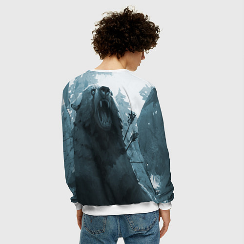 Мужской свитшот The Long Dark медведь / 3D-Белый – фото 4