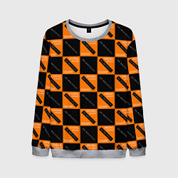 Свитшот мужской Black Orange Squares, цвет: 3D-меланж