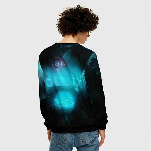Мужской свитшот Star Citizen spaceship / 3D-Черный – фото 4