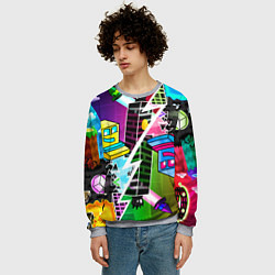 Свитшот мужской Geometry Dash: Parallel Worlds, цвет: 3D-меланж — фото 2