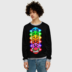 Свитшот мужской Geometry Dash: Demons Levels, цвет: 3D-меланж — фото 2