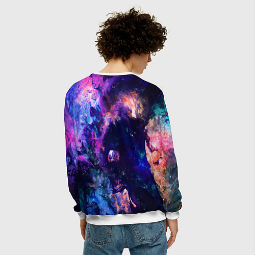 Мужской свитшот КИКИ, GENSHIN IMPACT SPACE ГАЛАКТИКА / 3D-Белый – фото 4