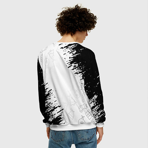 Мужской свитшот Тигр отдыхает на цифре 2022 / 3D-Белый – фото 4