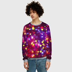 Свитшот мужской ПРАЗДНИЧНЫЕ ОГОНЬКИ НОВЫЙ ГОД 2022, цвет: 3D-меланж — фото 2