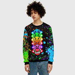 Свитшот мужской Geometry Dash: Splashes of Paint, цвет: 3D-черный — фото 2