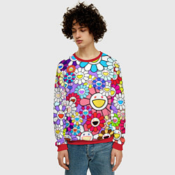Свитшот мужской Цветы Takashi Murakami, цвет: 3D-красный — фото 2