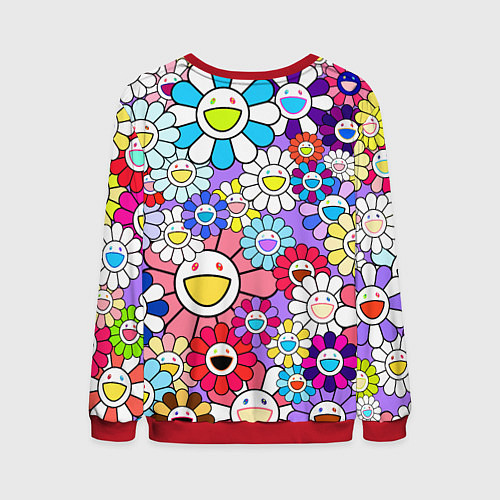 Мужской свитшот Цветы Takashi Murakami / 3D-Красный – фото 2