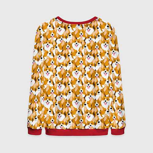 Мужской свитшот Собаки Корги / 3D-Красный – фото 2