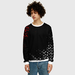 Свитшот мужской КРАСНО БЕЛЫЕ РУНЫ, цвет: 3D-белый — фото 2