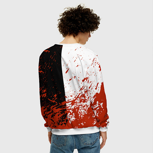 Мужской свитшот Darkest Dungeon DD Black White Logo / 3D-Белый – фото 4