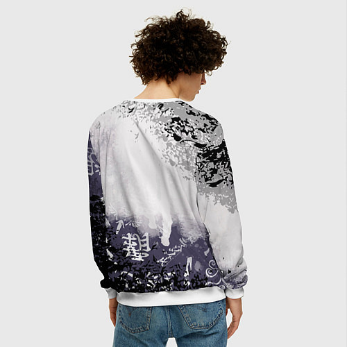 Мужской свитшот Токийские мстители - Подтёки красок / 3D-Белый – фото 4