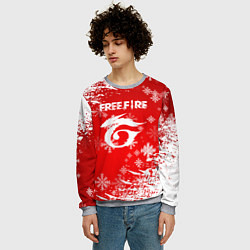 Свитшот мужской Free Fire - Новогодний, цвет: 3D-меланж — фото 2