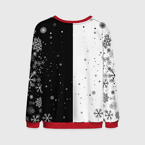 Мужской свитшот Новогодние два кота кувыркаются / 3D-Красный – фото 2