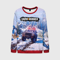 Свитшот мужской SnowRunner Гонки по бездорожью, цвет: 3D-красный