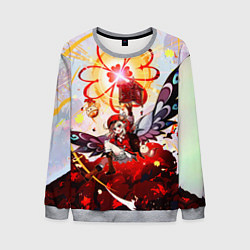 Свитшот мужской Кли с крыльями при взрыве Genshin Impact, цвет: 3D-меланж