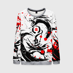 Свитшот мужской GHOST OF TSUSHIMA ДРАКОН НА СПИНЕ, цвет: 3D-меланж