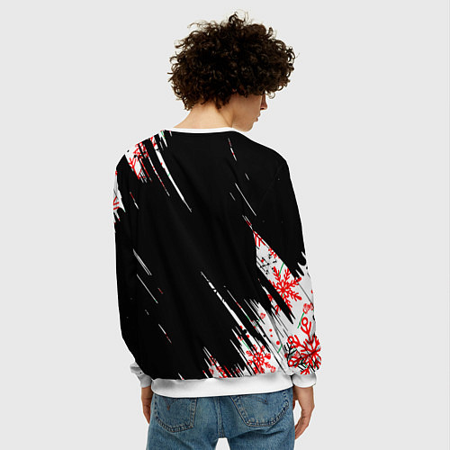 Мужской свитшот Новогодний PAYTON MOORMEIE ТИКТОКЕР / 3D-Белый – фото 4