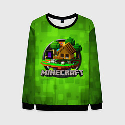 Свитшот мужской Minecraft Logo Green, цвет: 3D-черный