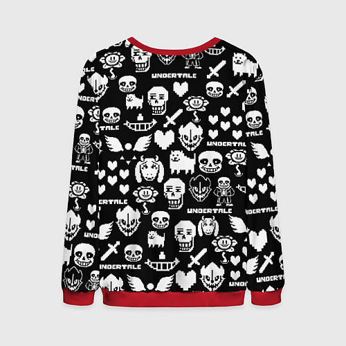 Мужской свитшот UNDERTALE PATTERN БЕЛЫЙ / 3D-Красный – фото 2