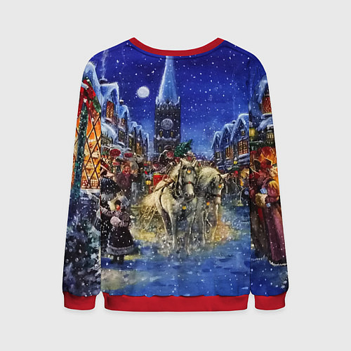 Мужской свитшот НОВОГОДНЯЯ АТМОСФЕРА НОВЫЙ ГОД 2022 / 3D-Красный – фото 2