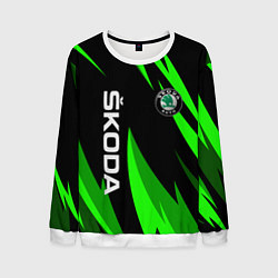 Свитшот мужской SKODA Логотип Узор, цвет: 3D-белый