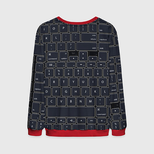 Мужской свитшот КЛАВИАТУРА КОМПЬЮТЕРНАЯ КНОПКИ / 3D-Красный – фото 2