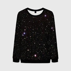 Свитшот мужской Ночное звездное небо, цвет: 3D-черный