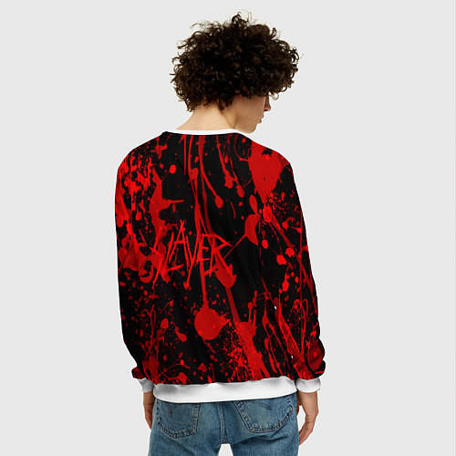 Мужской свитшот Человек бензопила в крови Chainsaw Man / 3D-Белый – фото 4